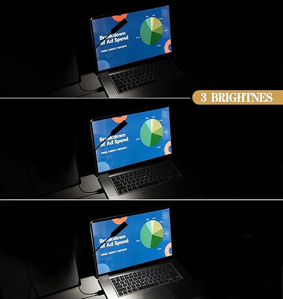 ORIEMARS ORIEMARS USB Reading Light: Adjustable Gooseneck Laptop & Keyboard Lamp with 3 Colors & 3 Brightness + 3 Mini LED Lights - View 4 of 7