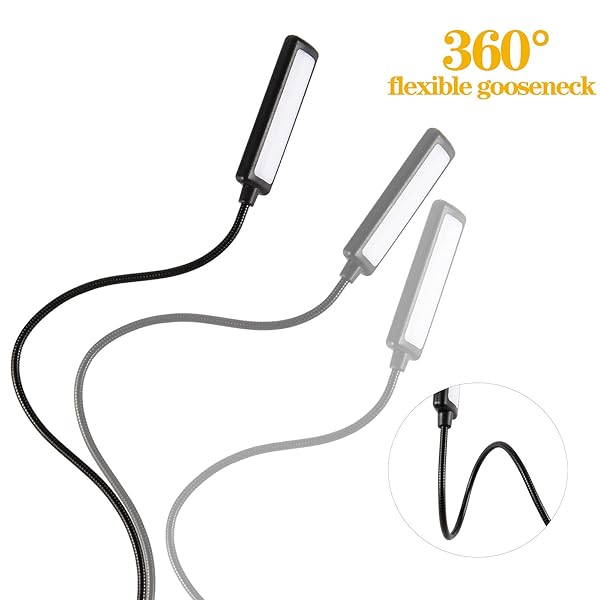 ORIEMARS ORIEMARS USB Reading Light: Adjustable Gooseneck Laptop & Keyboard Lamp with 3 Colors & 3 Brightness + 3 Mini LED Lights - View 6 of 7