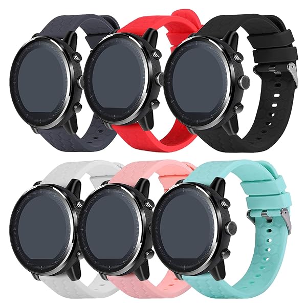 TenCloud TenCloud 6-Pack Soft Silicone Bands for Fossil 42mm Gen 6 Gen 5E and Garmin vivoactive 4S Interchangeable Sport Wristband Accessory - View 2 of 8