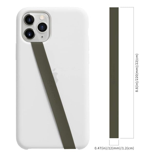 Sinjimoru Sinjimoru Stretchable Silicone Phone Strap Flexible Elastic Grip Holder for iPhone Android Secure Phone Loops Finger Grip Olive Grey - View 6 of 10