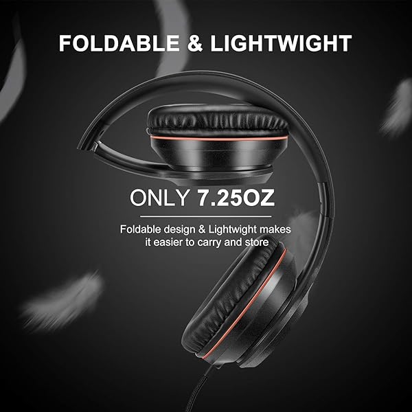 LORELEI LORELEI X8 Over-Ear Wired Headphones Lightweight Foldable Portable with Microphone for Smartphone Tablet Computer Mp3 3.5mm Plug Space Black - View 5 of 7