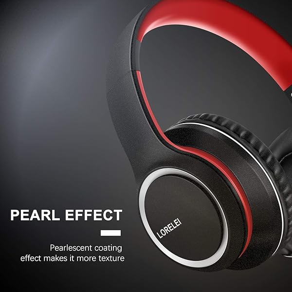 LORELEI LORELEI X8 Over-Ear Wired Headphones Lightweight Foldable with Microphone for Smartphone Tablet Computer MP3 MP4 Black Red - View 4 of 9