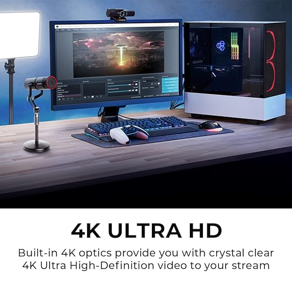 AVerMedia AVerMedia Live Streamer CAM 513: 4K Ultra Wide Angle Webcam for OBS & Zoom - Perfect for Indoor Streaming - View 6 of 11