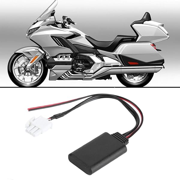 Qiilu Qiilu 3 Pin AUX Bluetooth Adapter for Honda GL1800 Goldwing Wireless Audio Stereo Music Cable - View 6 of 10