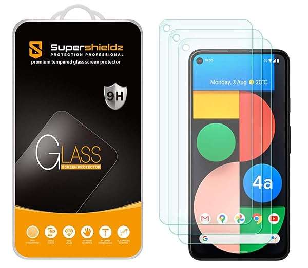 Supershieldz 3-Pack Tempered Glass Screen Protector for Google Pixel 4a 5G - Anti-Scratch, Bubble-Free, 0.33mm