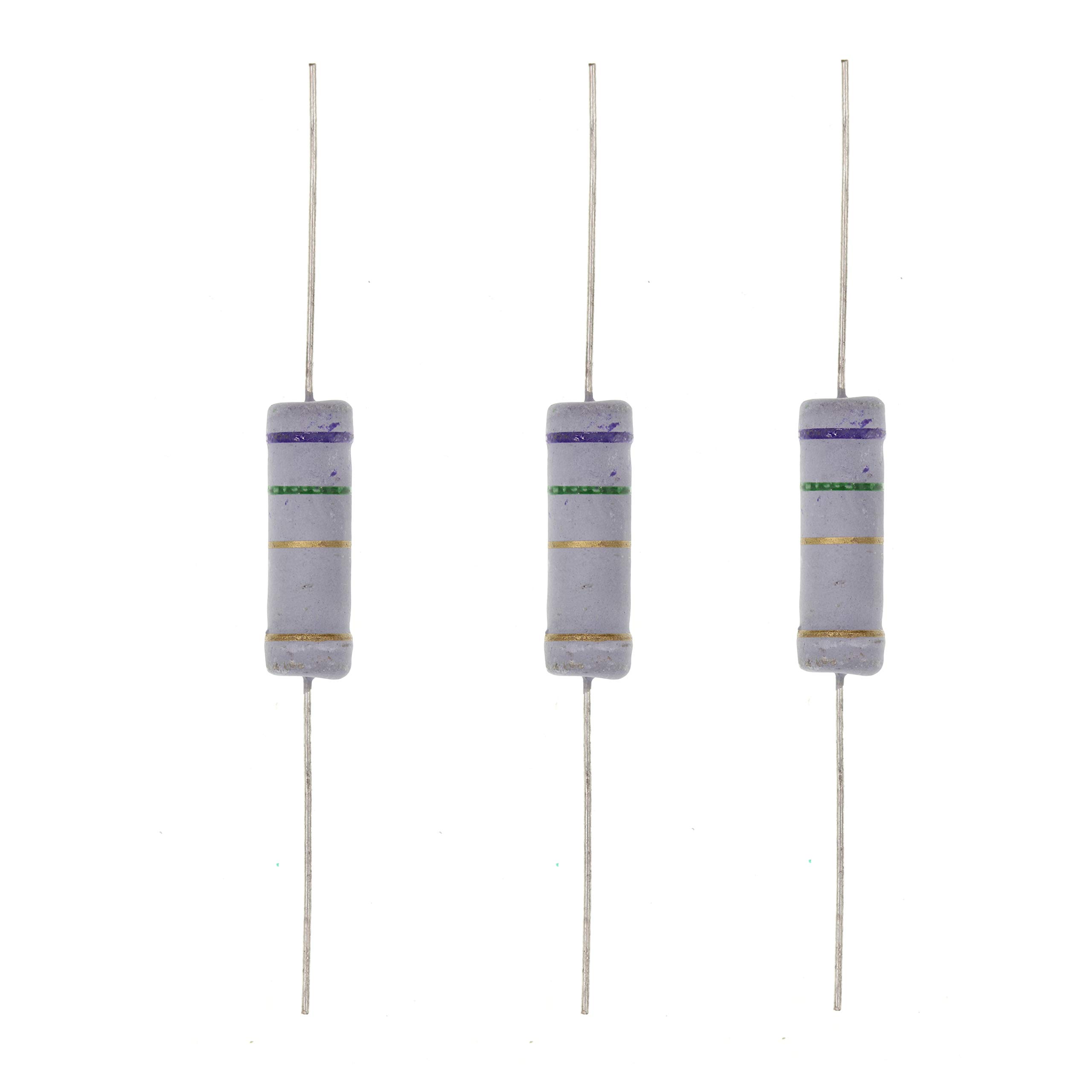 HUABAN 10PCS 5W 7R5 7.5 Ohm 5 Percent Metal Oxide Film Resistor for Reliable Performance