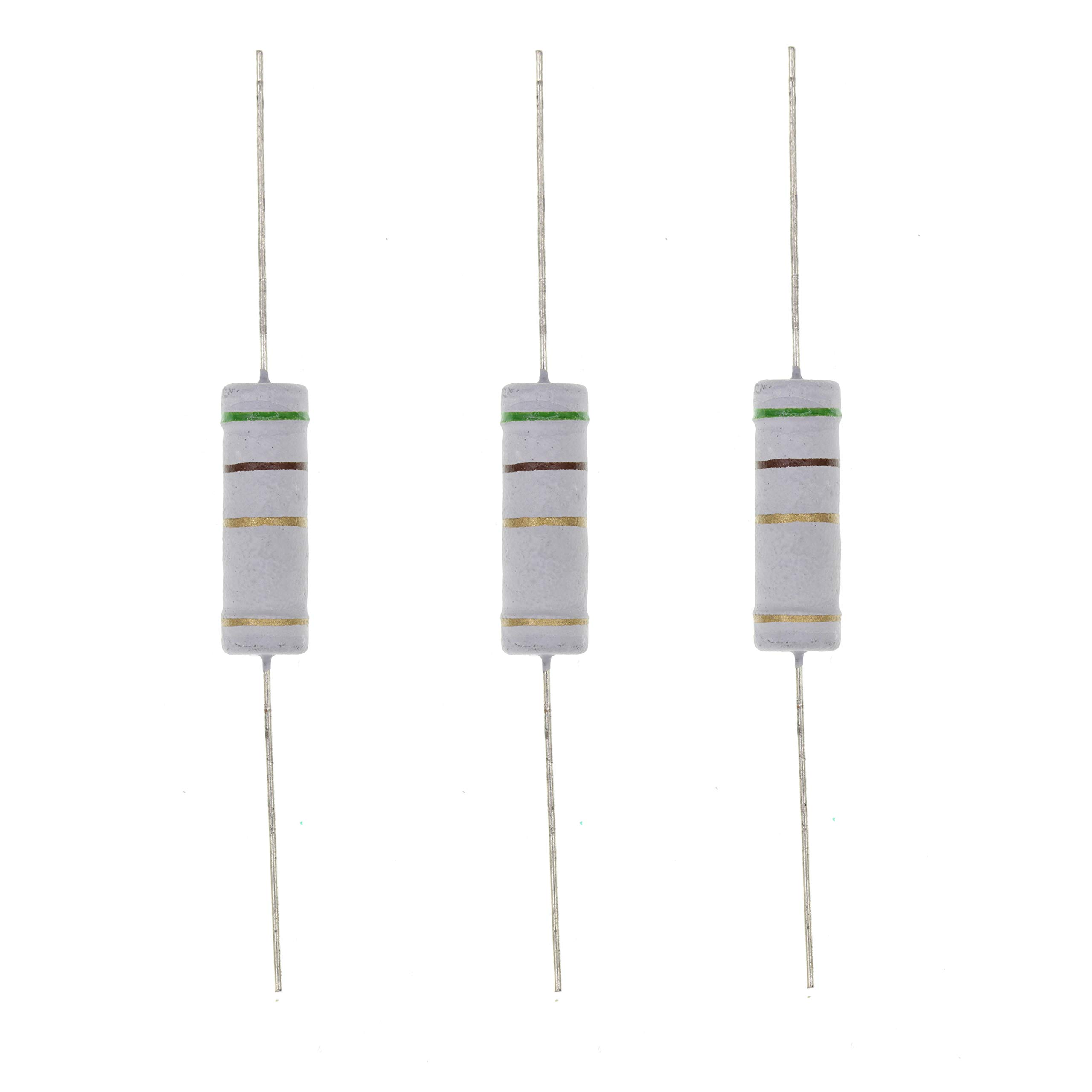HUABAN 10PCS 5W 5R1 5.1 Ohm 5 Percent Metal Oxide Film Resistor for Reliable Performance