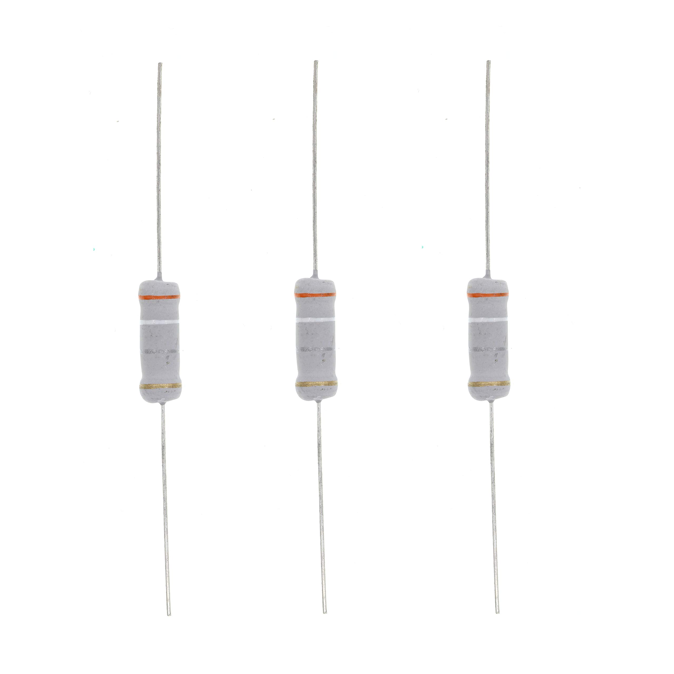 HUABAN 20PCS 3W 0.39 Ohm 5 Percent Metal Oxide Film Resistor for Reliable Performance