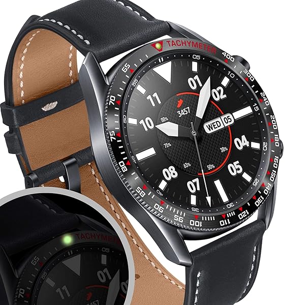 Baihui Baihui Stainless Steel Bezel Accessories for Galaxy Watch 3 45mm and Galaxy Watch 4 Classic 46mm Black Anti Scratch Protection Cover - View 4 of 9