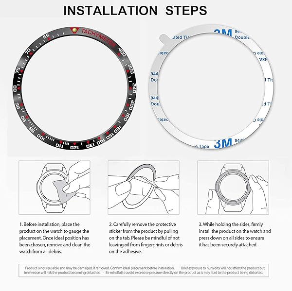 Baihui Baihui Stainless Steel Bezel Accessories for Galaxy Watch 3 45mm and Galaxy Watch 4 Classic 46mm Black Anti Scratch Protection Cover - View 6 of 9