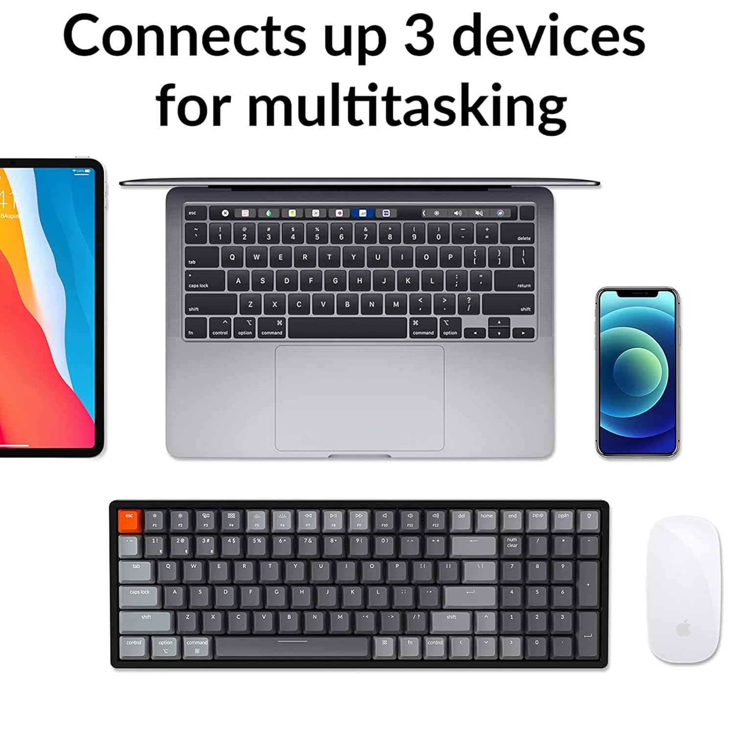 Keychron Keychron K4 V2: Compact Wireless Gaming Mechanical Keyboard with RGB, Gateron Brown Switches & Aluminum Frame for Mac/Windows - View 4 of 9