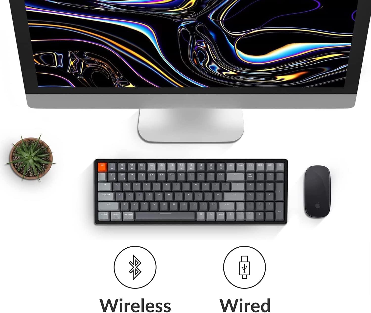 Keychron Keychron K4 V2: Compact Wireless Gaming Mechanical Keyboard with RGB, Gateron Brown Switches & Aluminum Frame for Mac/Windows - View 5 of 9