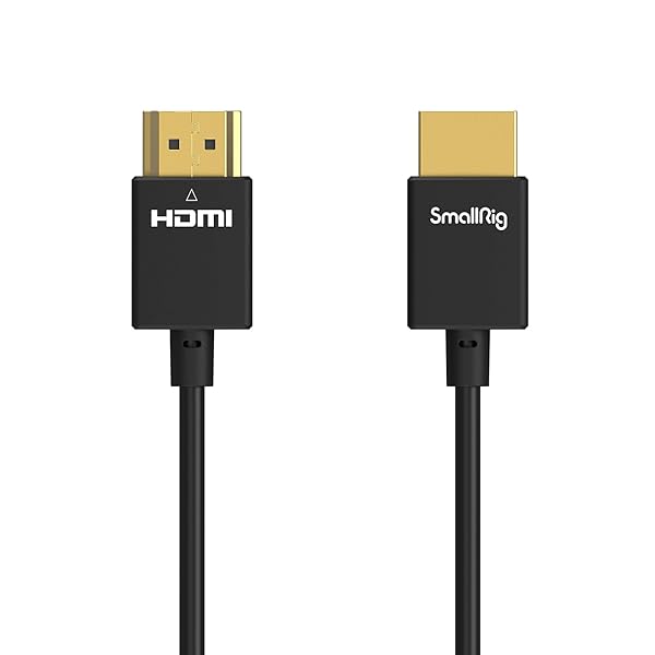 SmallRig Upgraded Ultra Thin HDMI Cable 55cm/1.8Ft (A to A), 4K Hyper Super Flexible Slim Cord, High Speed Supports 3D, 4K@60Hz, Ethernet, ARC Type-A Male to Male for Camera, Monitor, Gimbal - 2957B