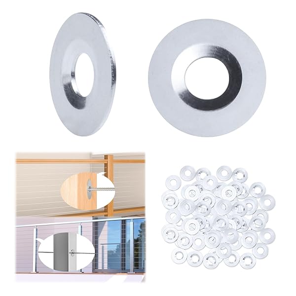 Muzata "Muzata 20 Pack Cable Railing Kit: Protective Sleeves & Grommets for 1/8", 5/32", 3/16" Wire Rope - T316 Stainless Steel Hardware"