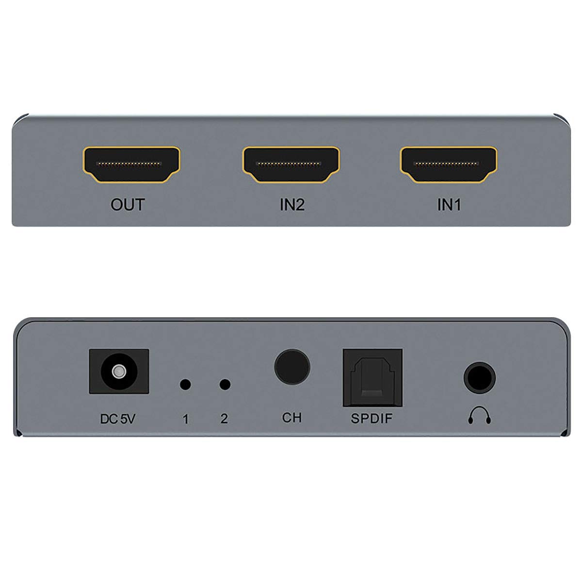 HDSUNWSTD HDMI Switch 2x1 Splitter 2 in 1 Out Converter with Audio Extractor for 4K30HZ 1080P Full HD Xbox360 PS4 Roku HDTV Apple TV - View 3 of 6