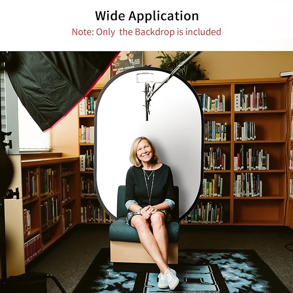 Selens Selens Black White Backdrop 59x78.7in Pop Up Collapsible Background for YouTube Streaming Photo Studio Portrait Indoor Photography - View 4 of 10