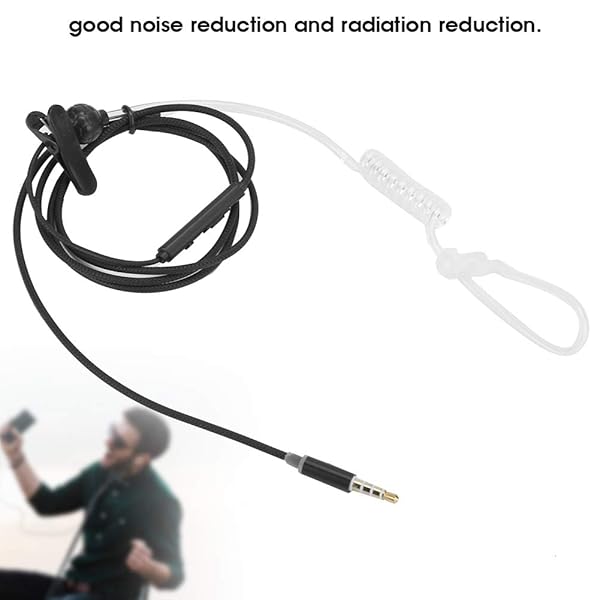 ASHATA ASHATA 3 Sets Air Tube Headset Single Earbud 3.5mm Anti Radiation Noise Reduction Headphones with Mic and Collar Clip - View 4 of 10