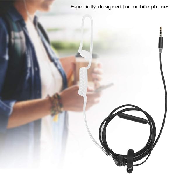 ASHATA ASHATA 3 Sets Air Tube Headset Single Earbud 3.5mm Anti Radiation Noise Reduction Headphones with Mic and Collar Clip - View 5 of 10