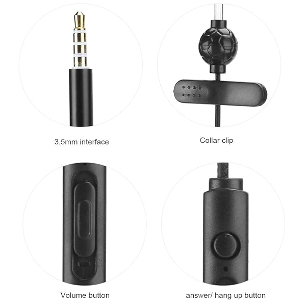 ASHATA ASHATA 3 Sets Air Tube Headset Single Earbud 3.5mm Anti Radiation Noise Reduction Headphones with Mic and Collar Clip - View 7 of 10
