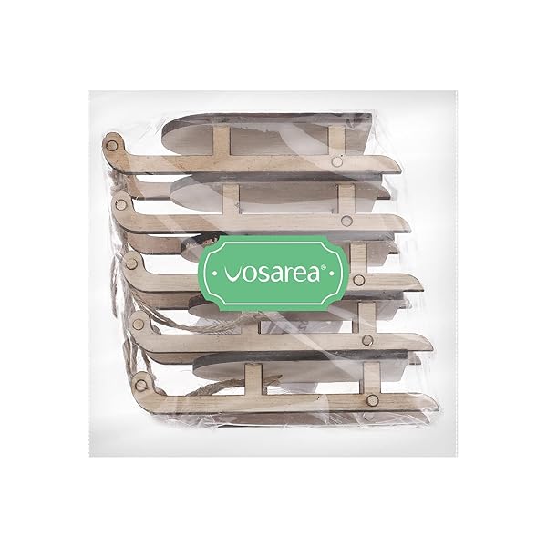 VOSAREA VOSAREA 5pcs Christmas Sled Ornaments Miniature Sleigh Decor for Crafts Xmas Tree Mantel Door Bookshelf Tabletop Decoration - View 3 of 10