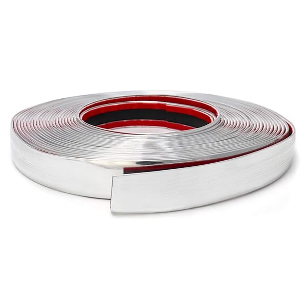 QWORK "QWORK 1" Wide Chrome Molding Trim - 40ft Car Edge Protector for Bumpers & Doors | Scratchproof DIY Decoration" - View 3 of 7