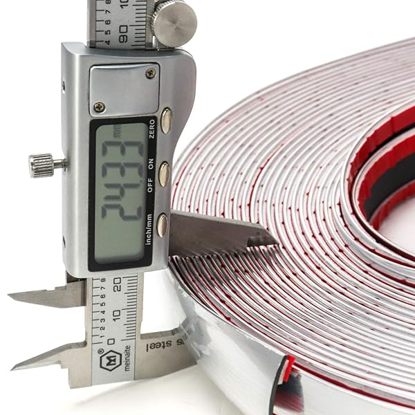 QWORK "QWORK 1" Wide Chrome Molding Trim - 40ft Car Edge Protector for Bumpers & Doors | Scratchproof DIY Decoration" - View 5 of 7