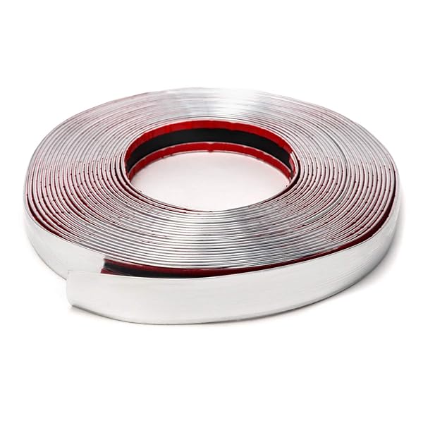 QWORK "QWORK 1" Wide Chrome Molding Trim - 40ft Car Edge Protector for Bumpers & Doors | Scratchproof DIY Decoration" - View 7 of 7