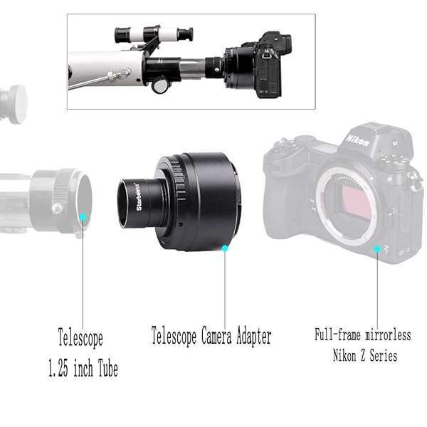 starboosa "Starboosa Telescope Camera Adapter for Nikon Z Series - 1.25" T Adapter for Prime Focus Photography" - View 5 of 8