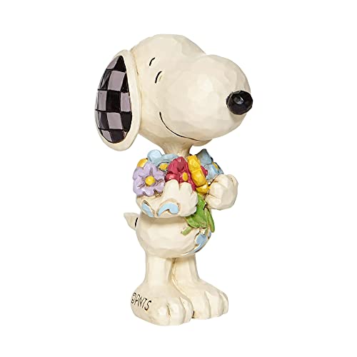 Enesco Peanuts Jim Shore Snoopy Miniature Figurine - 3 Inch Spring Flowers Collectible