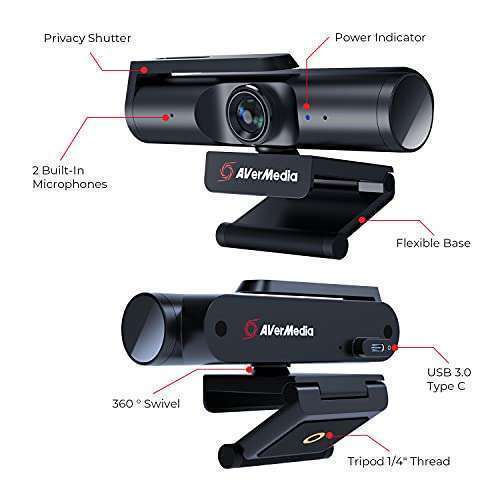 AVerMedia AVerMedia PW513 4K Webcam: Ultimate Live Streaming Camera with Microphone & CamEngine Software - View 4 of 10