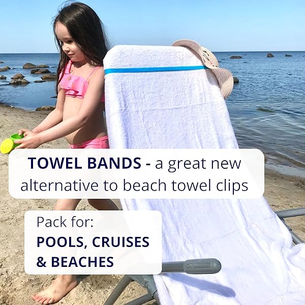 TOWEL CRABBER Towel Bands 6 Pack Extra Durable for Beach Pool and Cruise Chairs Great Alternative to Beach Towel Clips - View 3 of 7