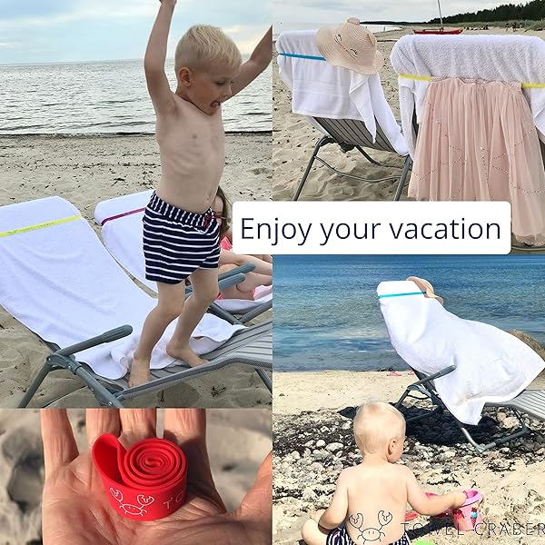 TOWEL CRABBER Towel Bands 6 Pack Extra Durable for Beach Pool and Cruise Chairs Great Alternative to Beach Towel Clips - View 7 of 7