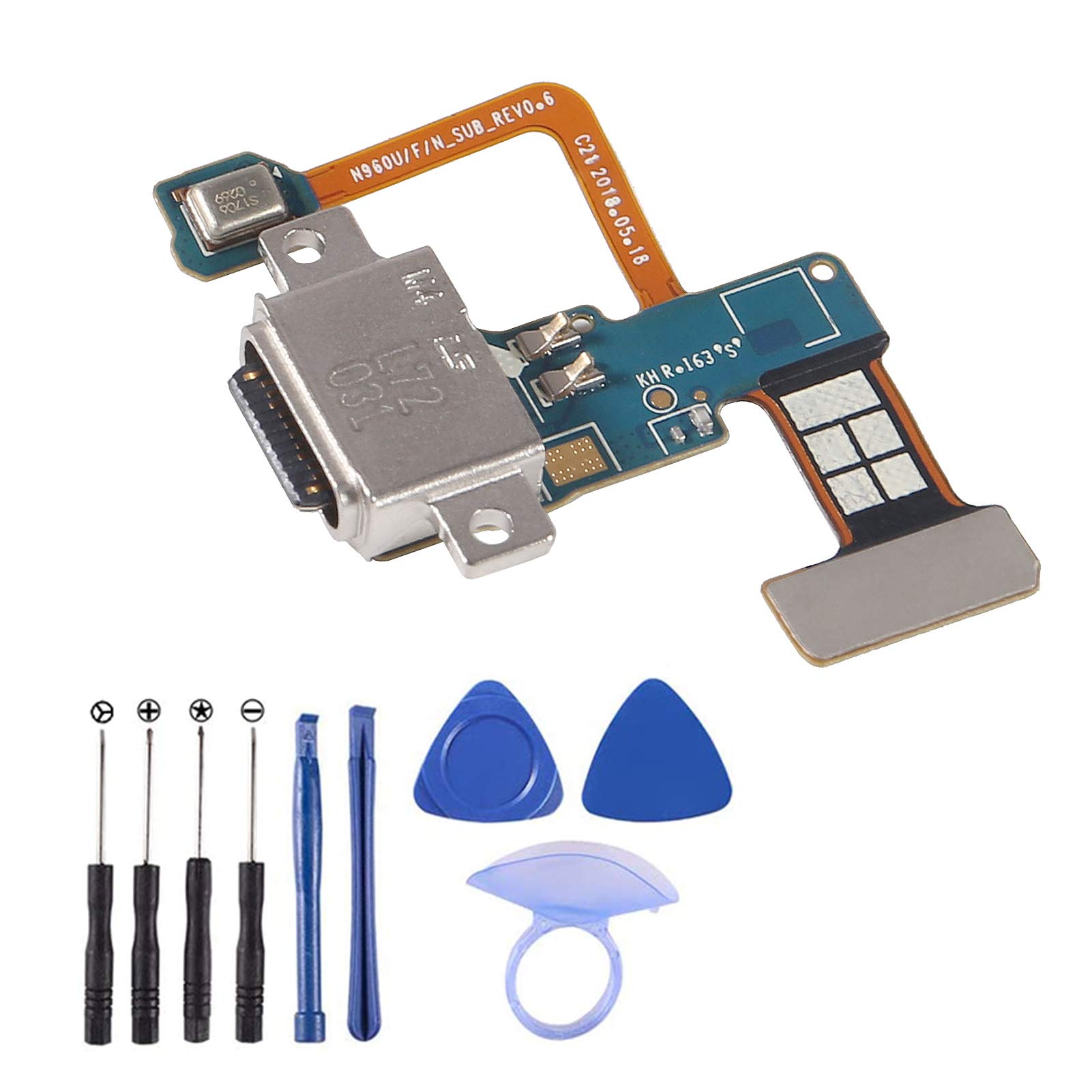 Atnsinc USB Charger Port Flex Cable Replacement for Samsung Galaxy Note 9 N960U/N960F + Tools - Fast Shipping!