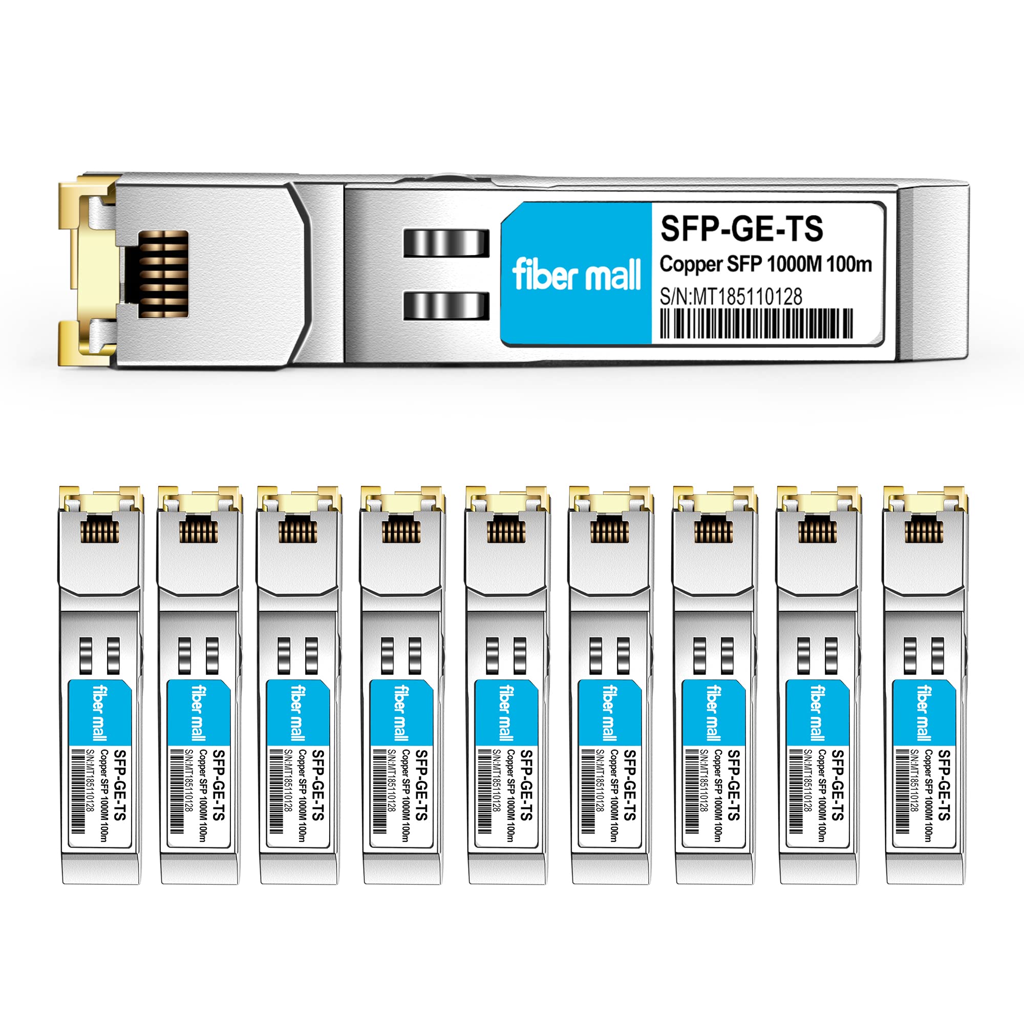 SFP to RJ45 for HPE Aruba J8177D Procurve 1000BASE-T Mini-GBIC Copper Transceiver Module Pack of 10