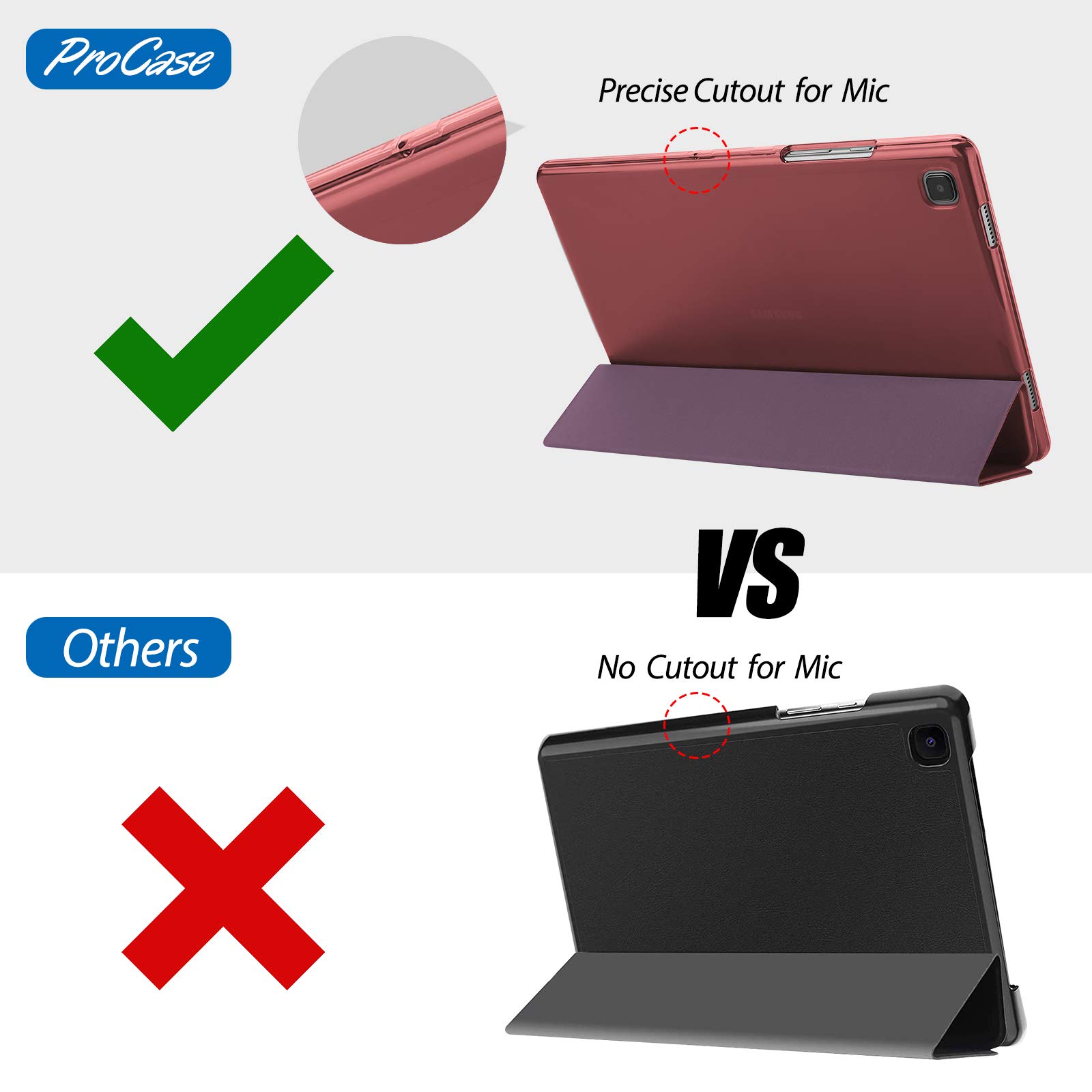 ProCase ProCase Smart Case for Galaxy Tab A7 10.4 Inch 2022 2020 Protective Stand Hard Shell Cover Wine Color - View 2 of 7