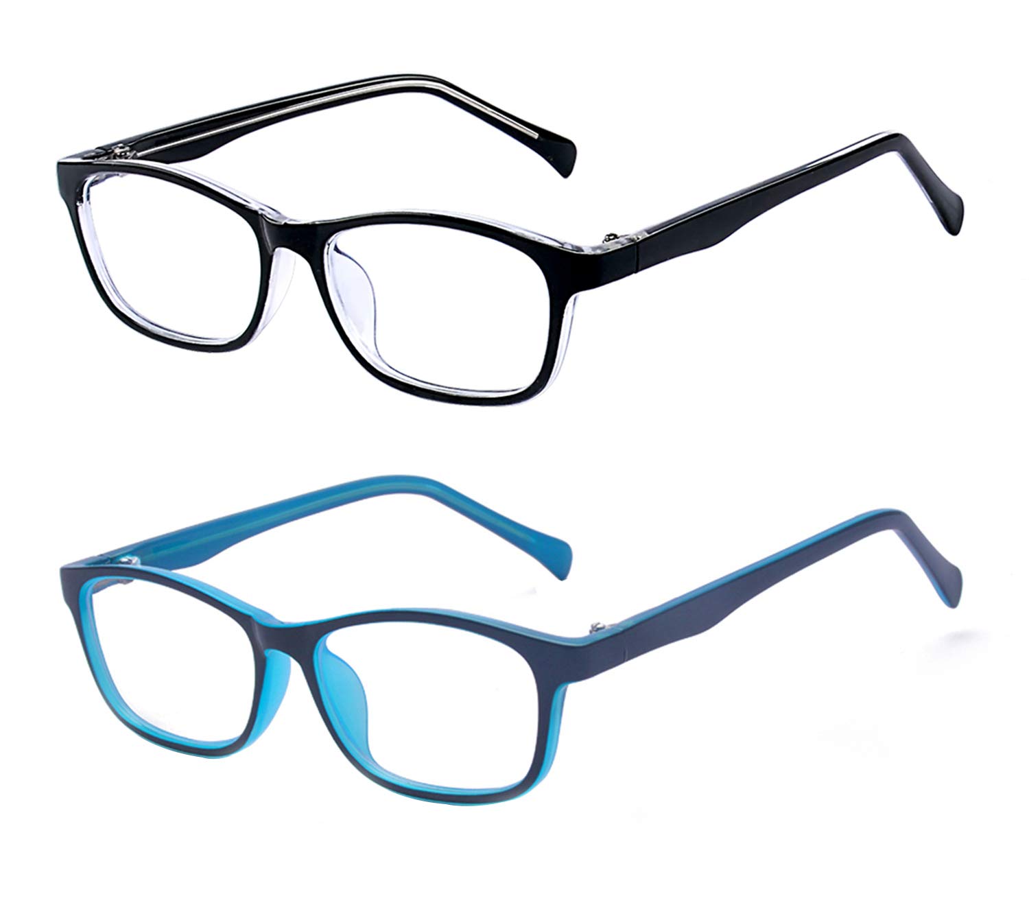 ALWAYSUV 2 Pack Kids Blue Light Blocking Glasses Square Eyeglasses for Boys and Girls Anti Blue Ray Computer Game Glasses - View 2 of 6