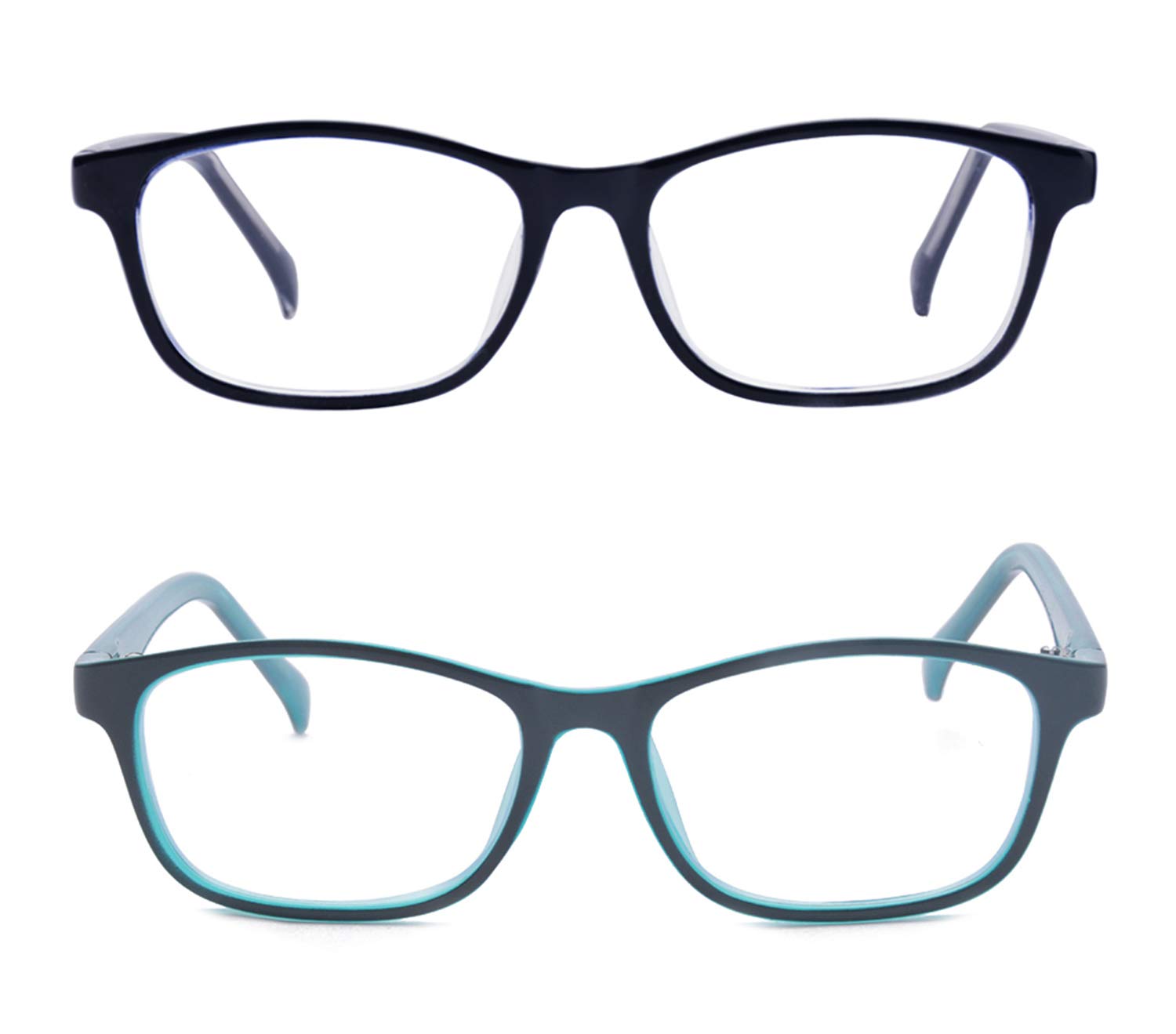 ALWAYSUV 2 Pack Kids Blue Light Blocking Glasses Square Eyeglasses for Boys and Girls Anti Blue Ray Computer Game Glasses - View 4 of 6