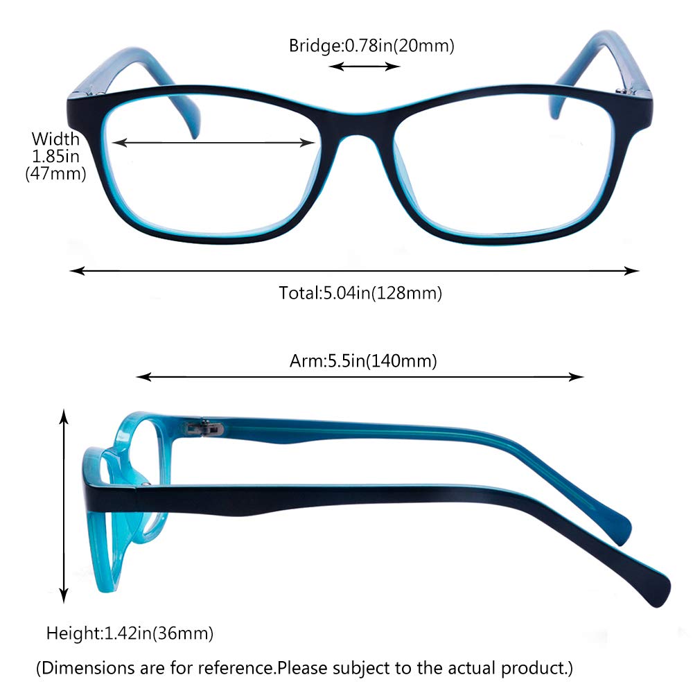 ALWAYSUV 2 Pack Kids Blue Light Blocking Glasses Square Eyeglasses for Boys and Girls Anti Blue Ray Computer Game Glasses - View 6 of 6