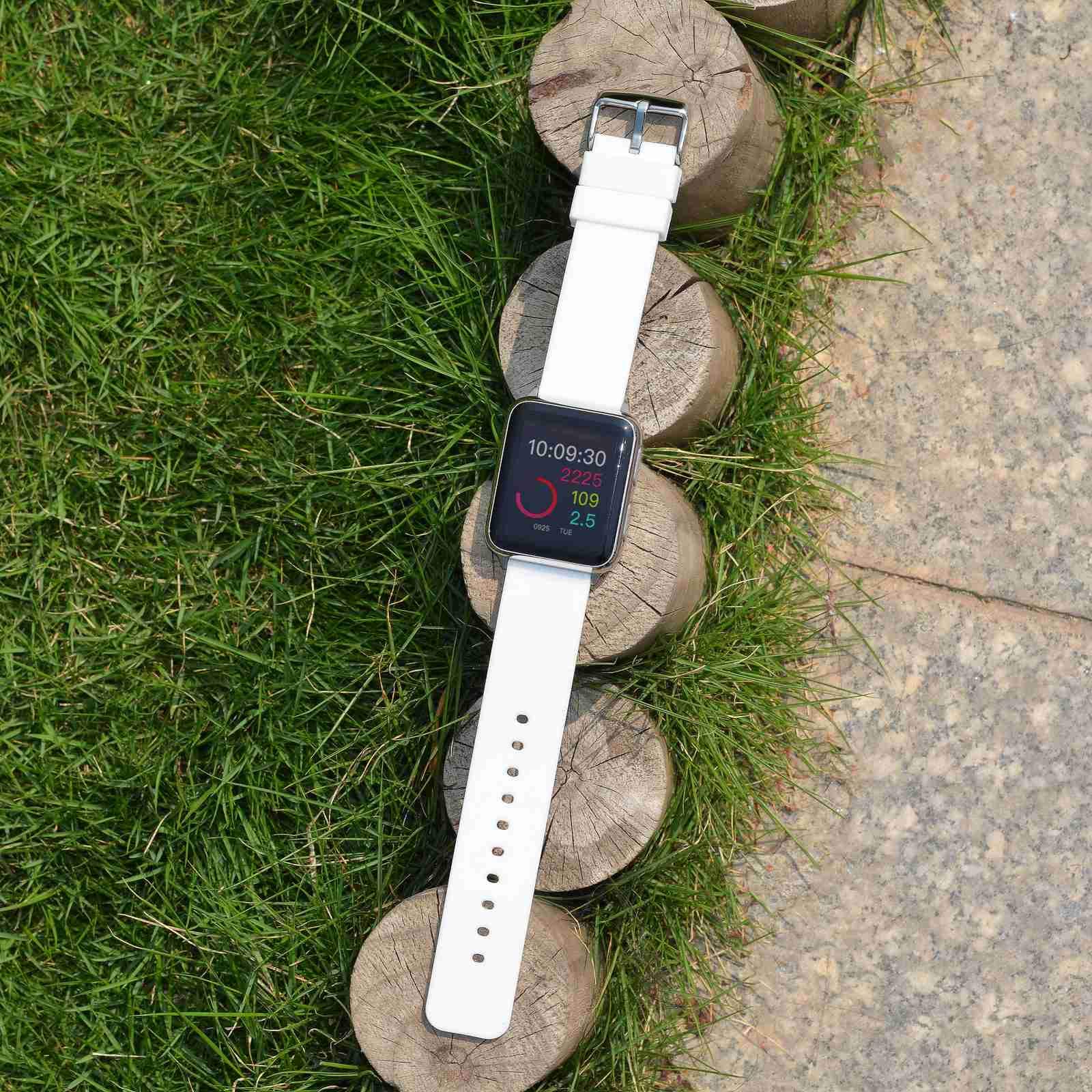 WOCCI 20mm Silicone Watch Band with Rose Gold Buckle Soft Rubber Replacement Straps Quick Release White - View 5 of 8