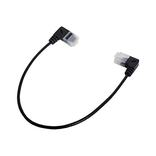 Cablecc Ultra Slim 25cm Cat6a Ethernet Cable RJ45 Right Angled UTP Network Patch Cord for Laptop Router and TV Box - View 2 of 6