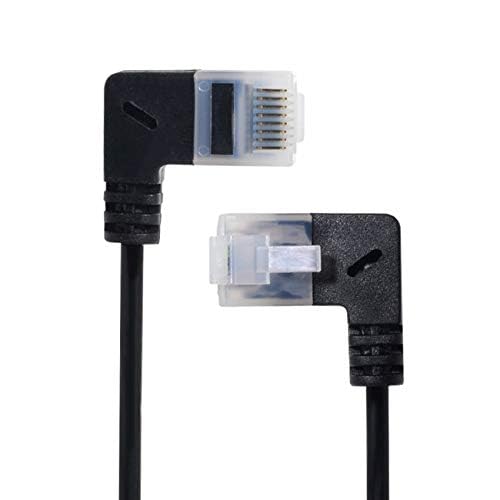 Cablecc Ultra Slim 25cm Cat6a Ethernet Cable RJ45 Right Angled UTP Network Patch Cord for Laptop Router and TV Box - View 3 of 6