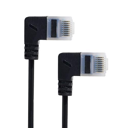 Cablecc Ultra Slim 25cm Cat6a Ethernet Cable RJ45 Right Angled UTP Network Patch Cord for Laptop Router and TV Box - View 4 of 6