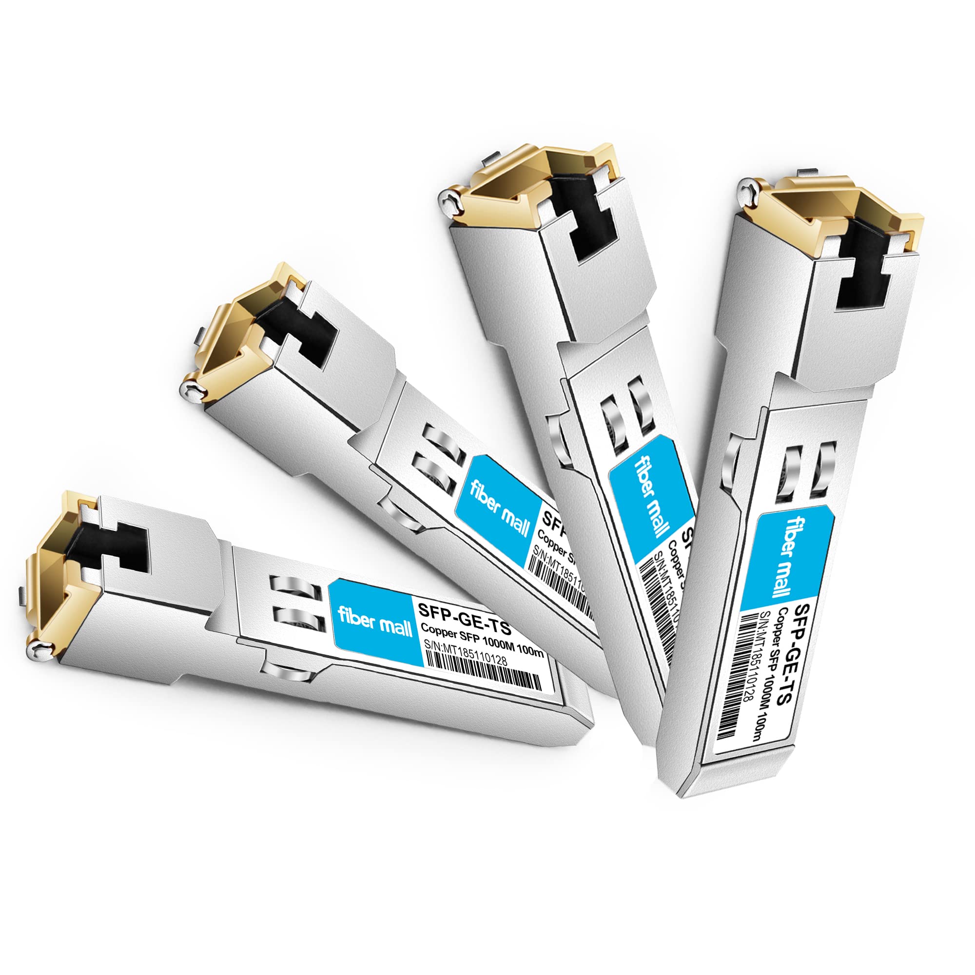 SFP to RJ45 Transceiver Module Pack of 4 for HPE Procurve J8177C J8177B Aruba J8177D JL747A 1000BASE-T Copper 100m