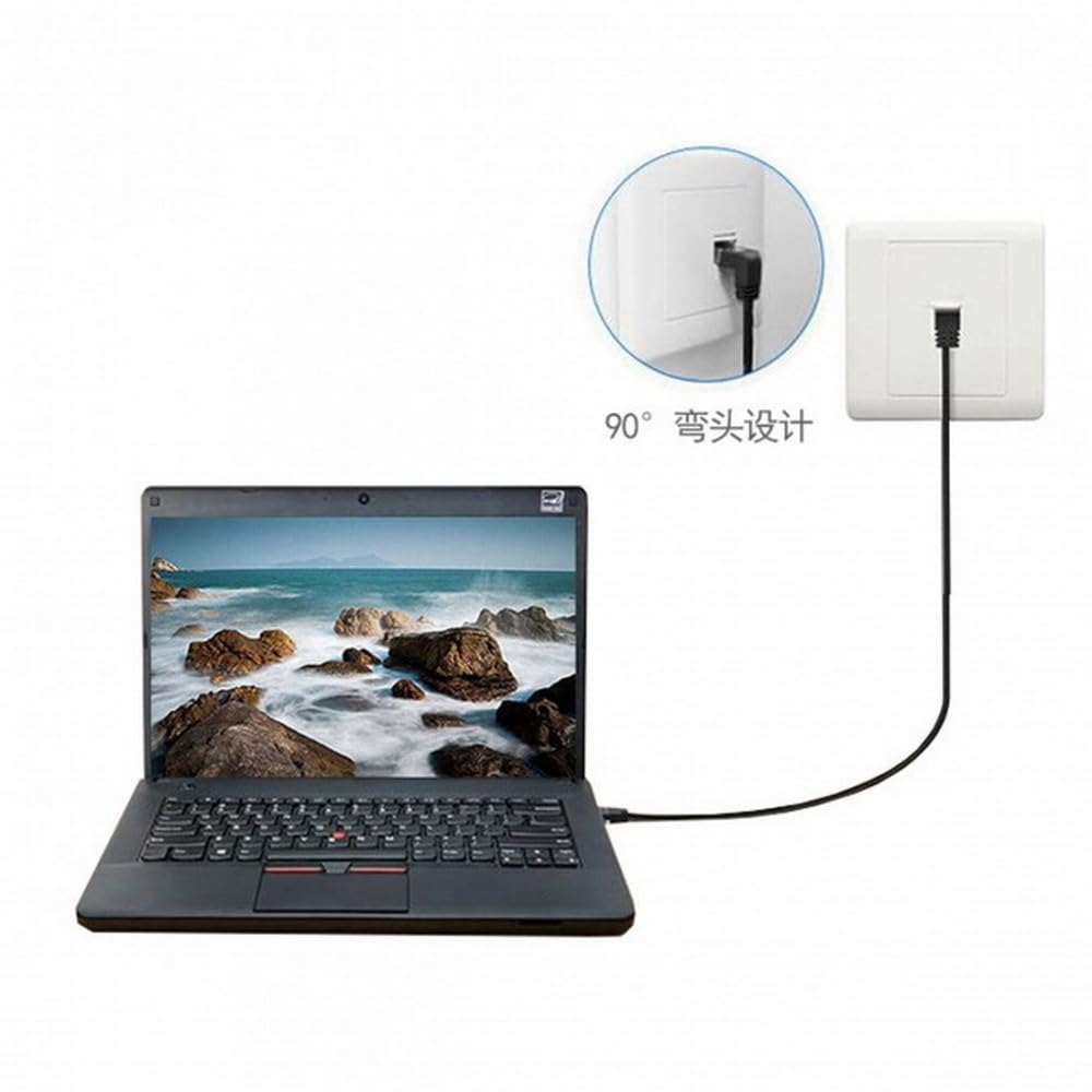 cablecc Cablecc Ultra Slim Cat6 Ethernet Cable 90 Degree Down Angled to Straight UTP Network Patch Cord 3M for Laptop Router TV Box - View 6 of 9