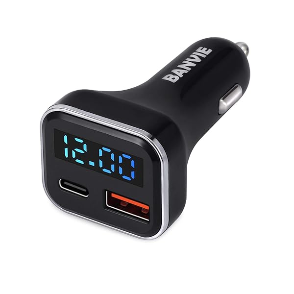 BANVIE BANVIE 30W USB C Car Charger with LED Display - Fast Charging for iPhone, Samsung, Pixel & More