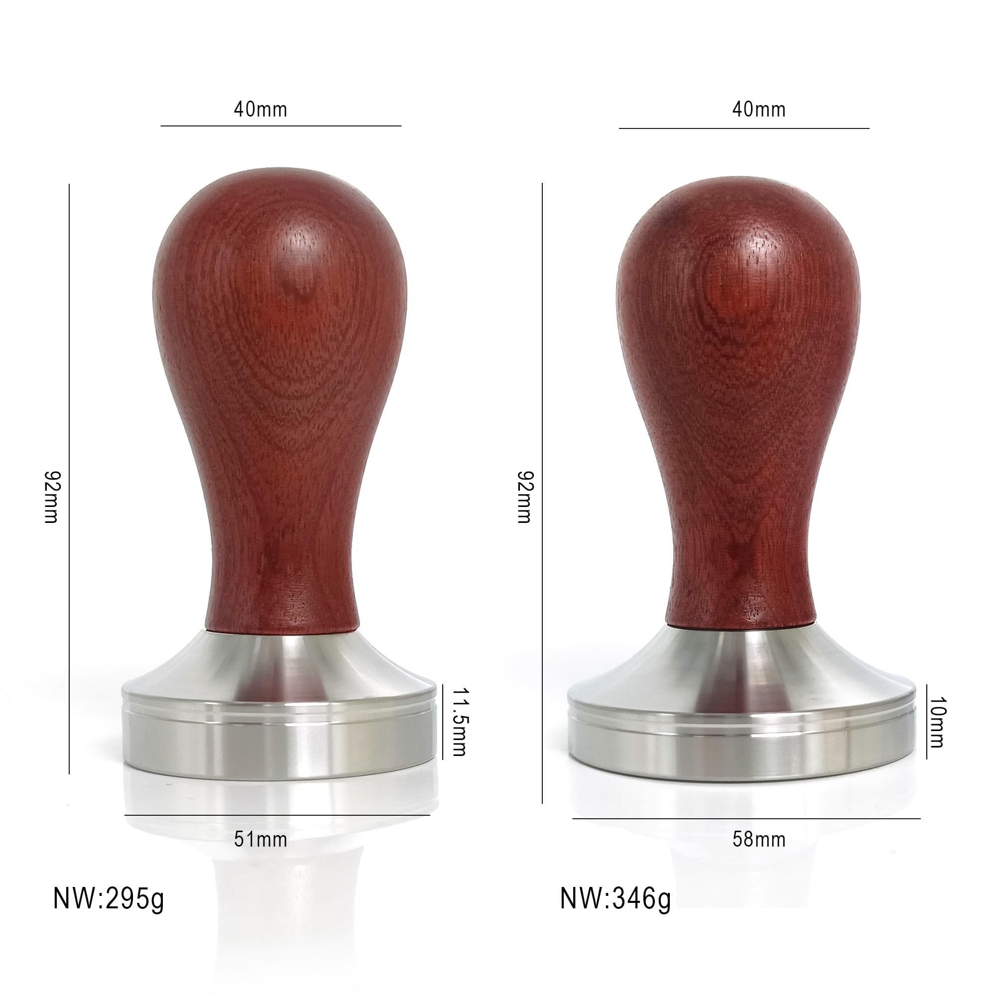 Boicafe 58mm Coffee Tamper Stainless Steel Wooden Handle Espresso Tool with Mat for Perfect Coffee Extraction - View 2 of 7