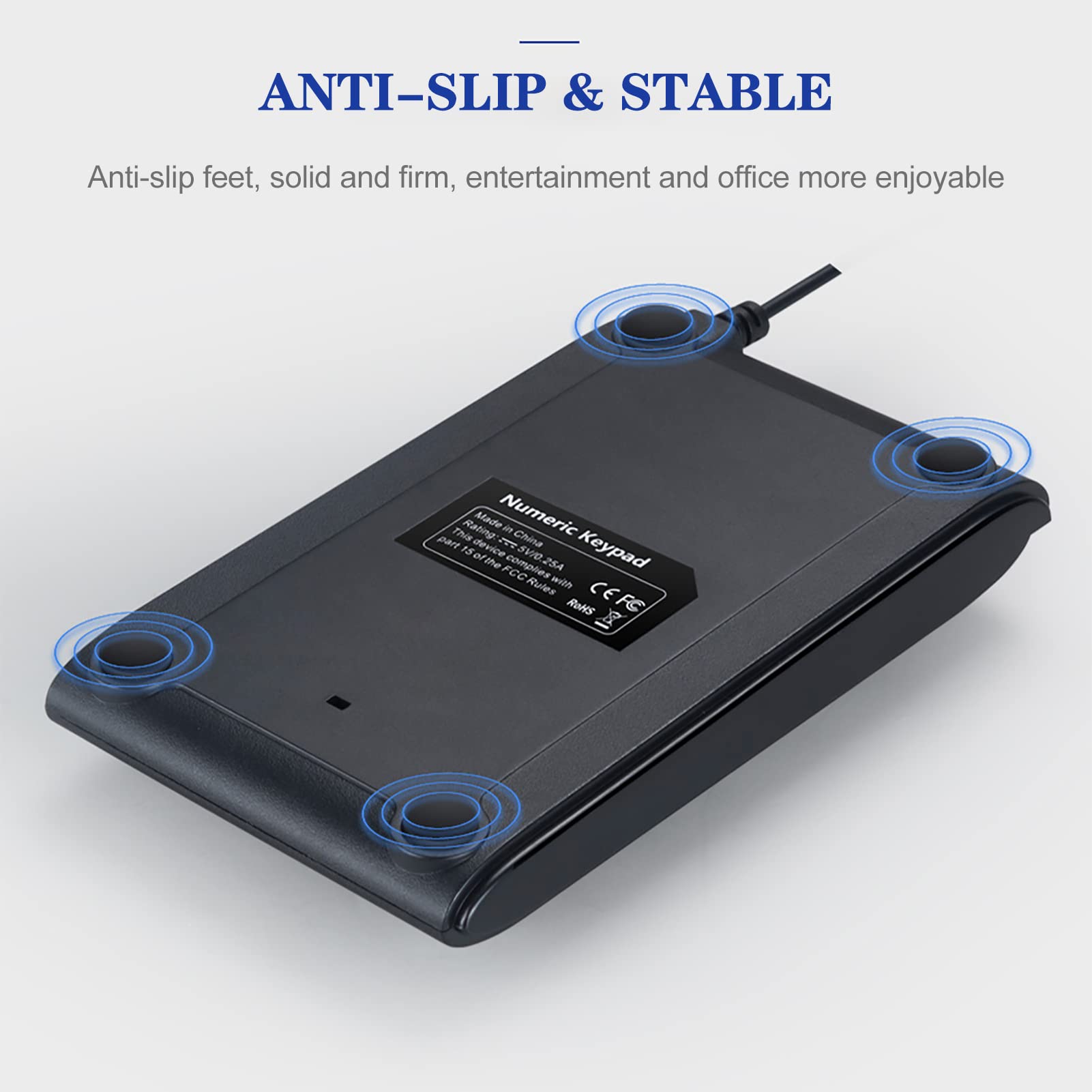 Thincol Thincol One-Handed Mechanical Feel Gaming Keyboard USB Tricolor Backlit 19 Keys Plug and Play Black - View 3 of 9