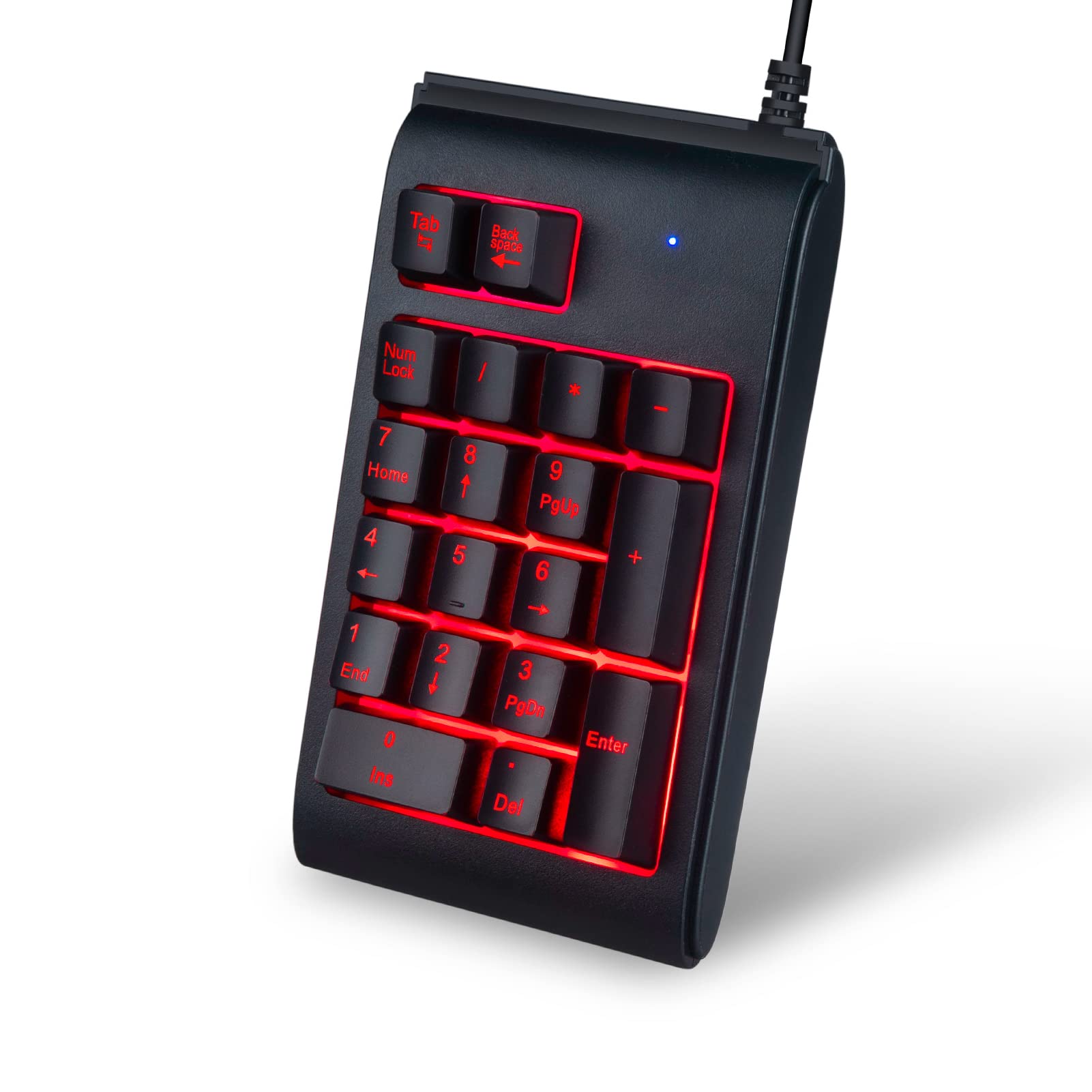 Thincol Thincol One-Handed Mechanical Feel Gaming Keyboard USB Tricolor Backlit 19 Keys Plug and Play Black