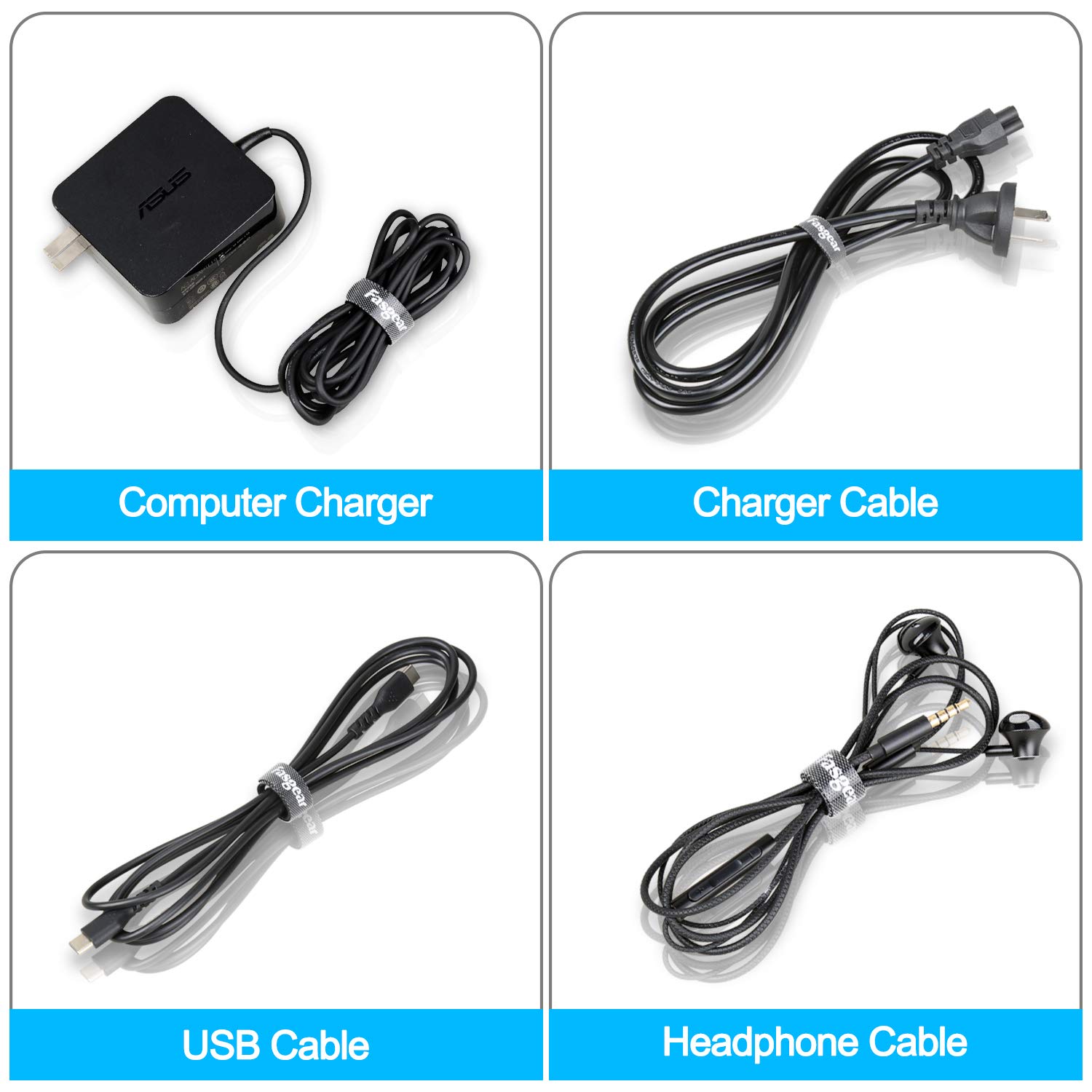 Fasgear 50 PCS Reusable Cable Ties Adjustable Fastener Hook and Loop Straps 6-inch Black for Organizing Cords and Wires - View 5 of 5