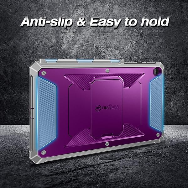 FINTIE Fintie Shockproof Case for Samsung Galaxy Tab S6 Lite 10.4 Inch – Rugged Unibody Hybrid Bumper Kickstand Cover with Screen Protector – Purple - View 7 of 11